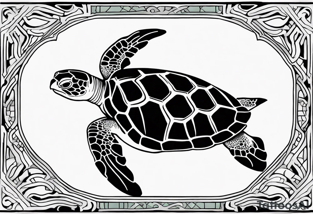 a serene sea turtle tattoo idea