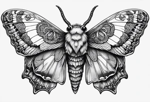 Death moth with rams skull tattoo idea