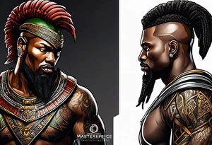 african warrior with Spartan soldier tattoo idea