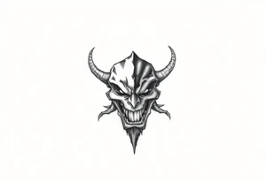 a monster symbol representing bipolar disorder of both happy and sad at the same time tattoo idea