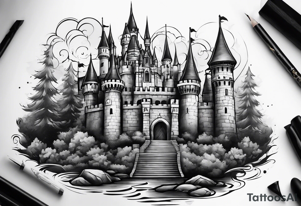 castle tattoo idea
