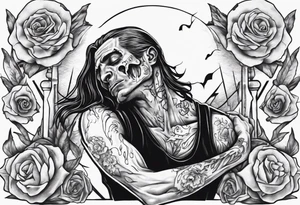 Man mourning the death of his former self. tattoo idea