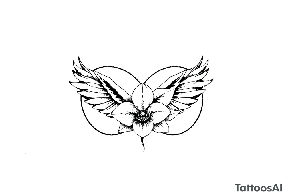 infinity loop with wings inside and an orchid tattoo idea