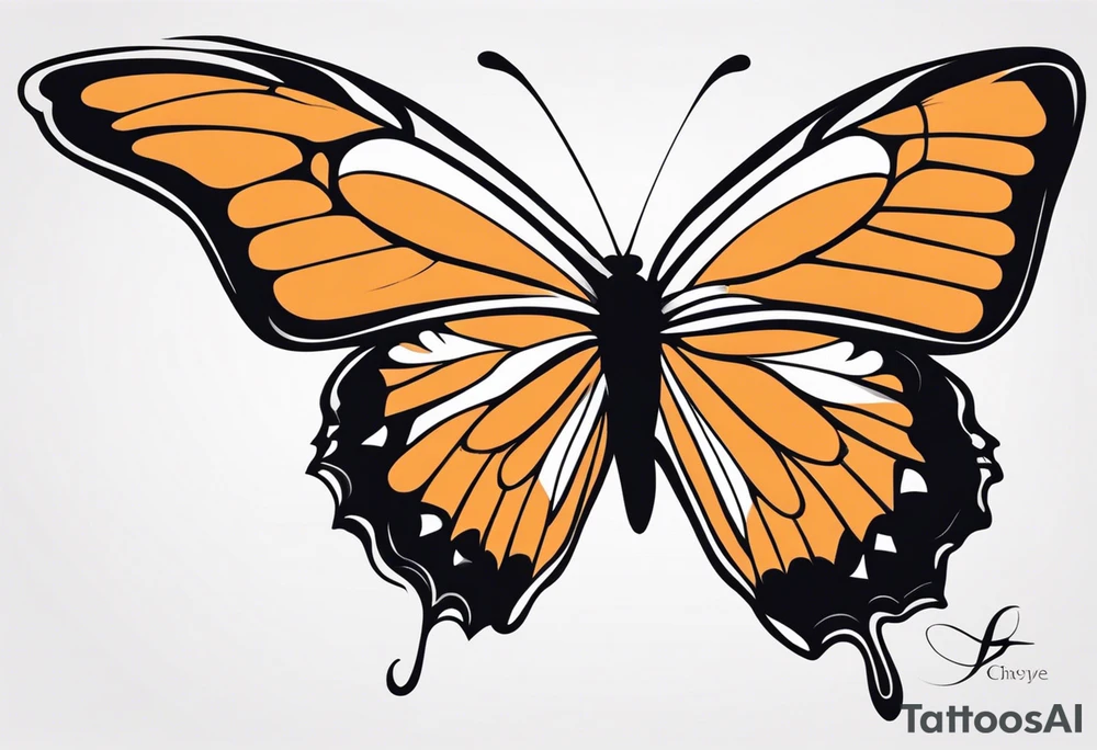 Butterfly: “A vibrant butterfly with colorful wings, resting on a flower, showcasing transformation and beauty.” tattoo idea