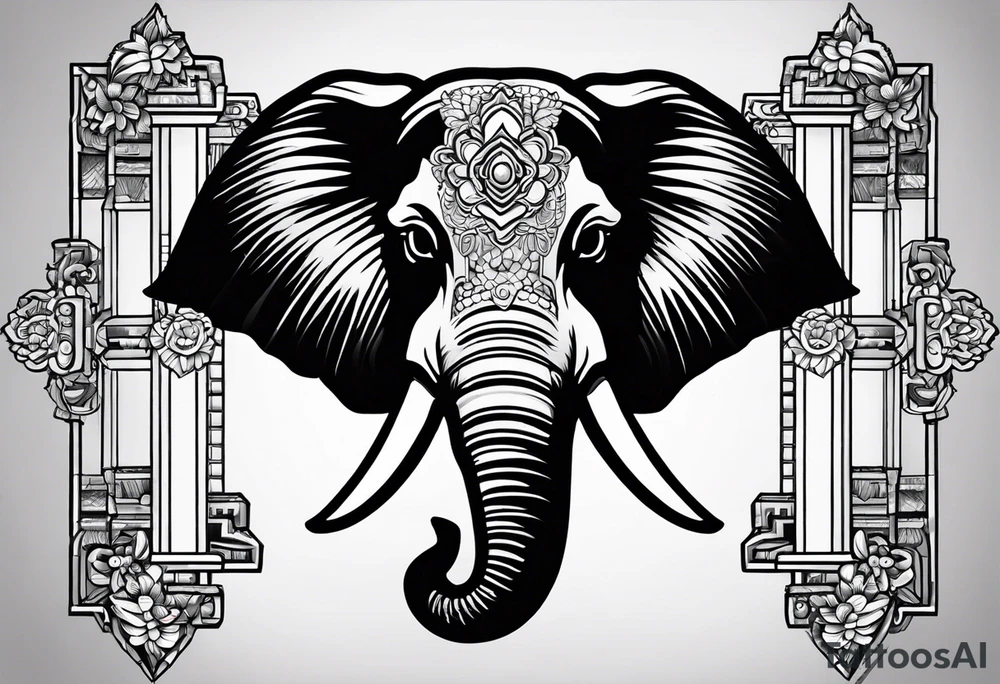 Lego Elephant head tattoo idea