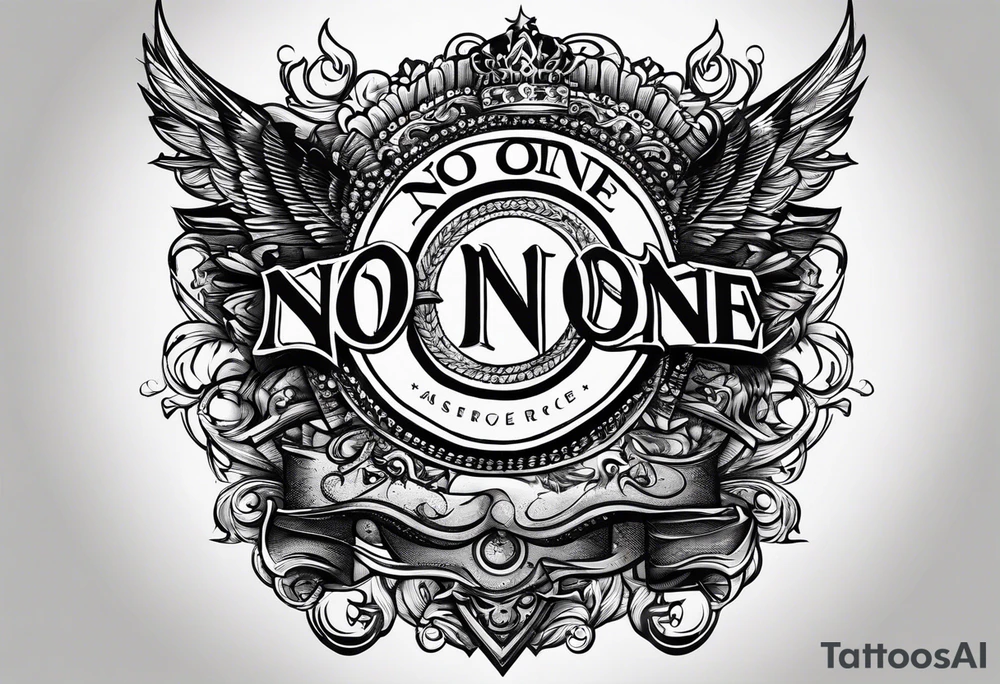Text "no one service" tattoo idea