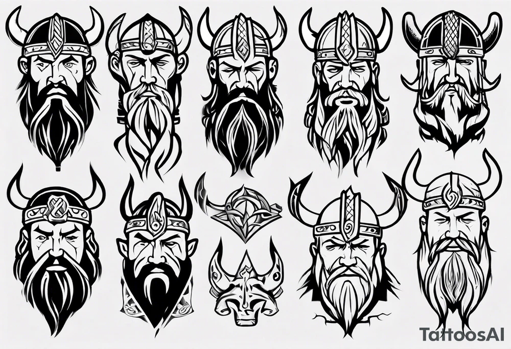 Viking face tattoo idea