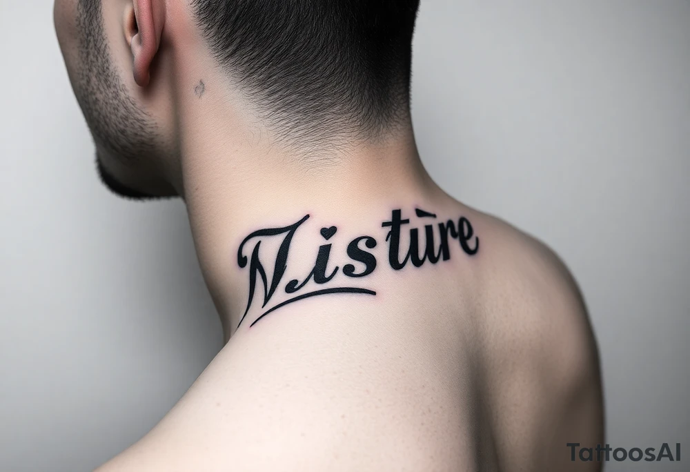 Name on the side of my neck behind the ear cover up tattoo idea tattoo idea