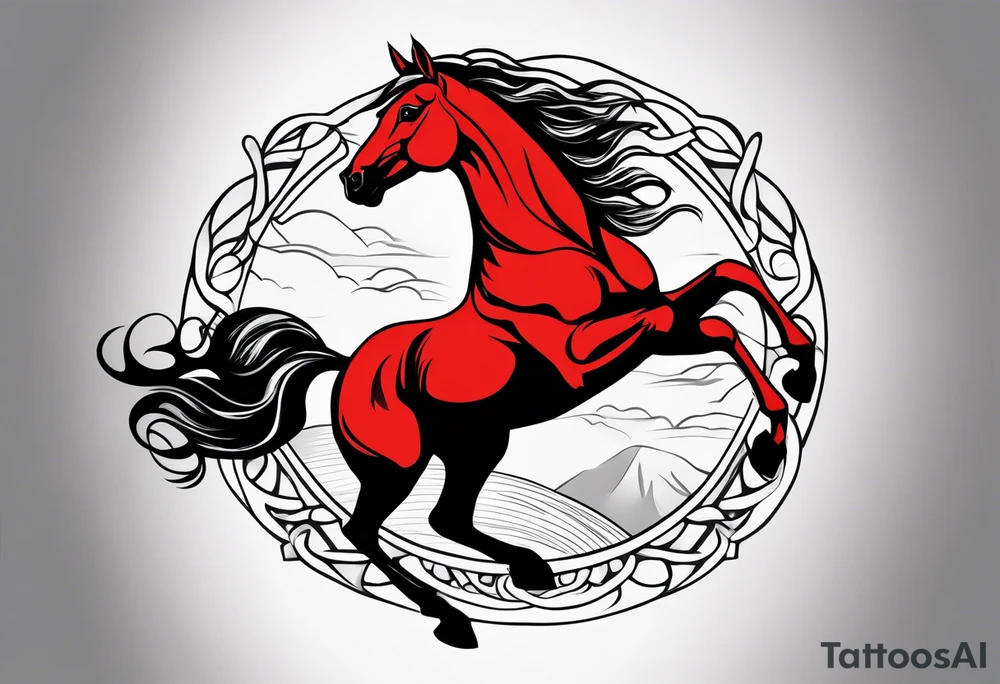 Red horse tattoo idea