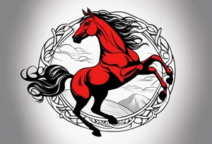 Red horse tattoo idea