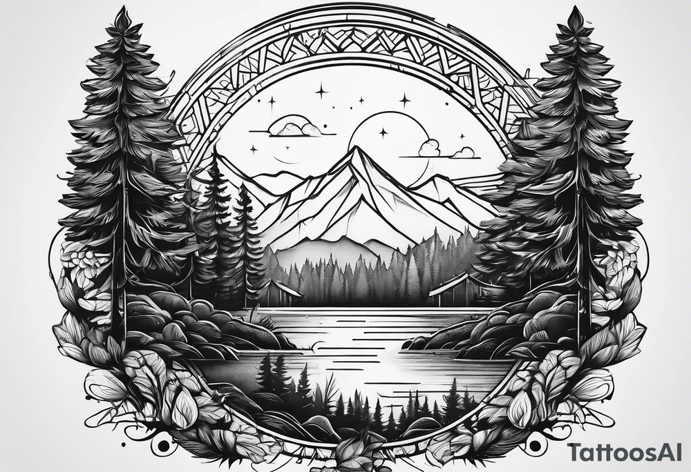 lines forest, minimalystic tattoo idea