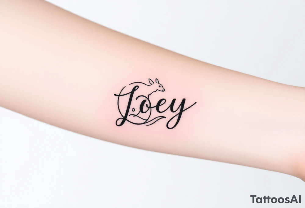 The name Joey in a Kangeroo tattoo idea