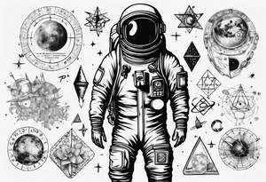 Astronaut surrounded by math tattoo idea