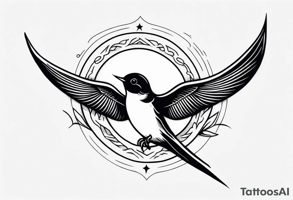 Old school swallow tattoo idea