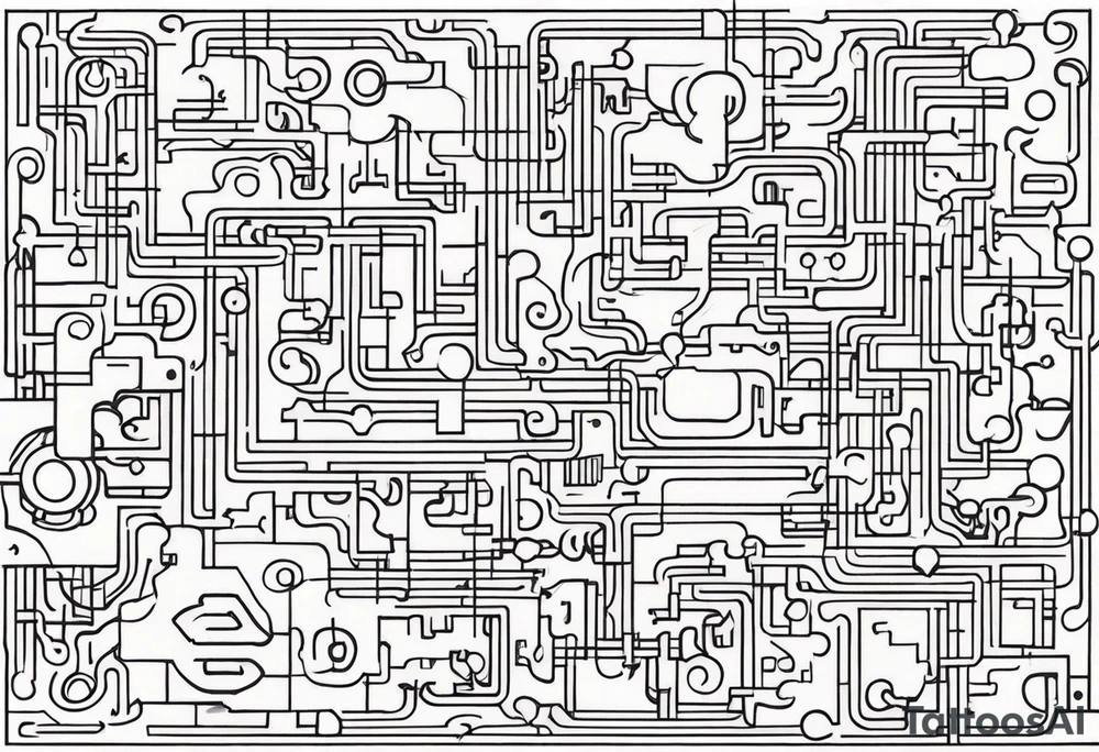 Circuits in a single jigsaw puzzle piece tattoo idea