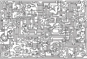 Circuits in a single jigsaw puzzle piece tattoo idea