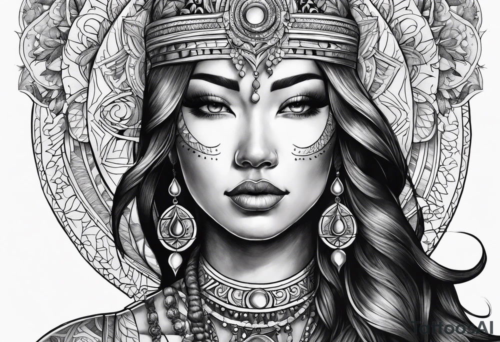 sacred moon tattoo idea