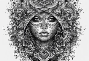 Unsettling depiction of a mind with bipolar tattoo idea