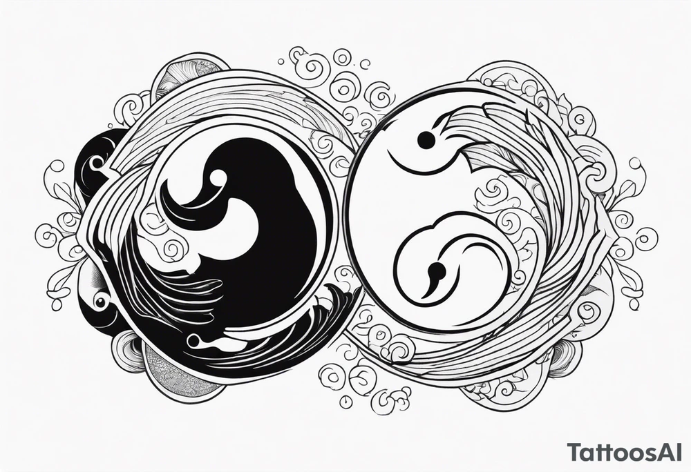 powerful majestic ying Yang symbol made of koi fish tattoo idea