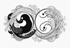 powerful majestic ying Yang symbol made of koi fish tattoo idea