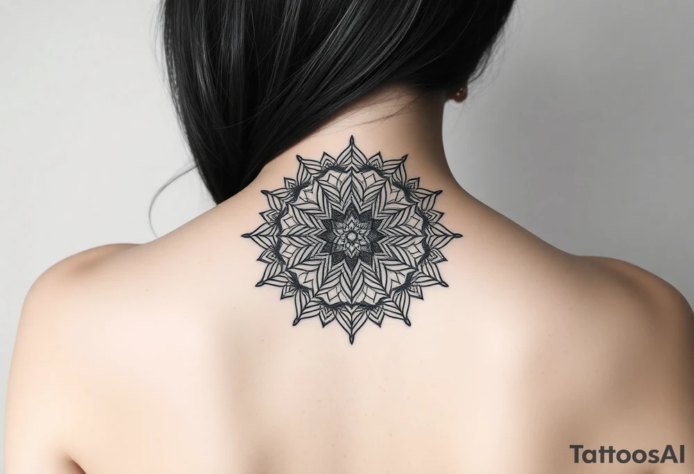 intricate mandala with sacred geometry and cosmic elements tattoo idea