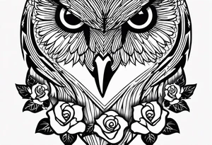Barred owl, a rose, a paw print tattoo idea