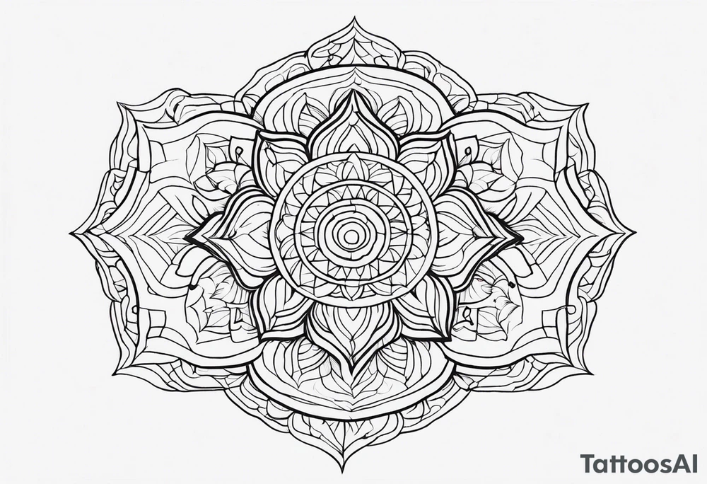 line art, mandala, minimalist tattoo idea