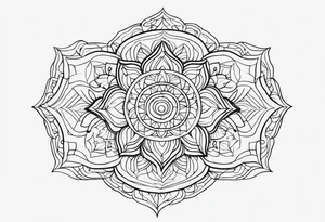 line art, mandala, minimalist tattoo idea