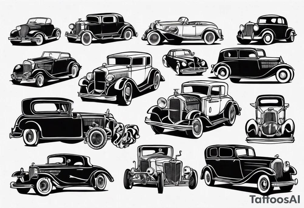 vintage classic car tattoo idea