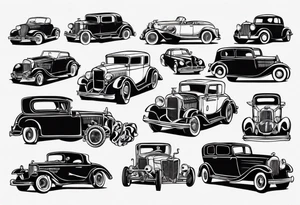 vintage classic car tattoo idea