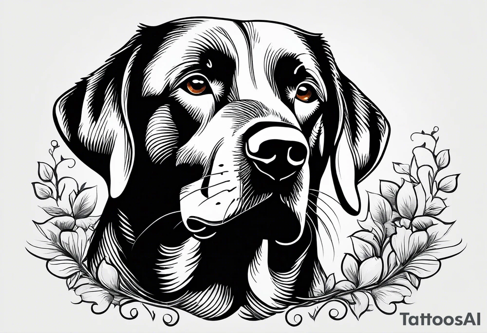 Black Labrador, Apple , travel tattoo idea
