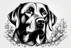 Black Labrador, Apple , travel tattoo idea