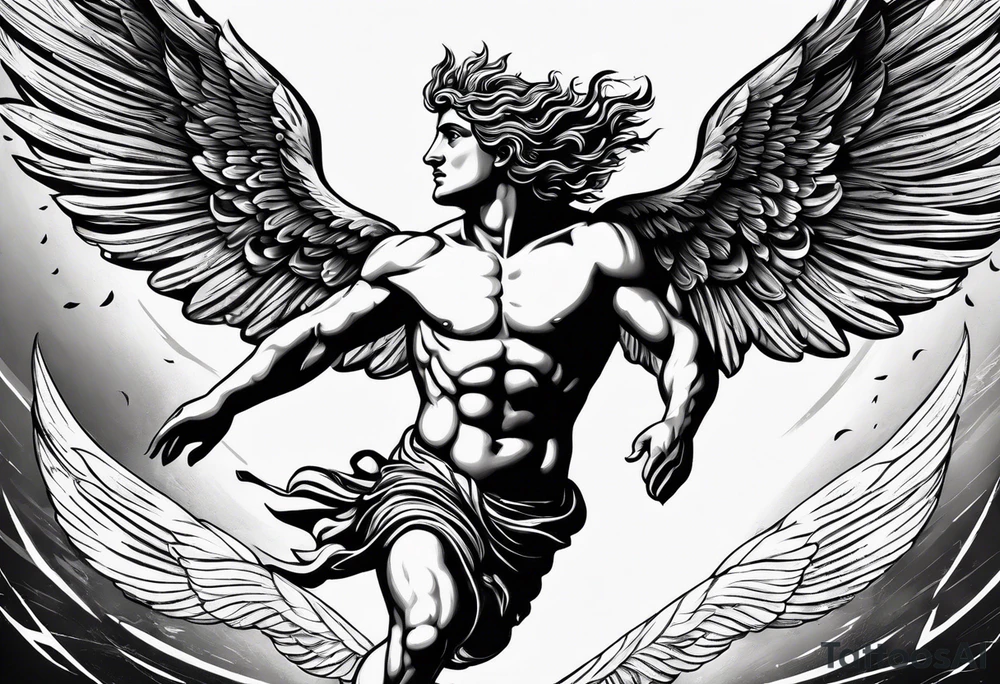 icarus greek god flying into the sun and falling tattoo idea icarus greek god flying into the sun and falling tattoo idea