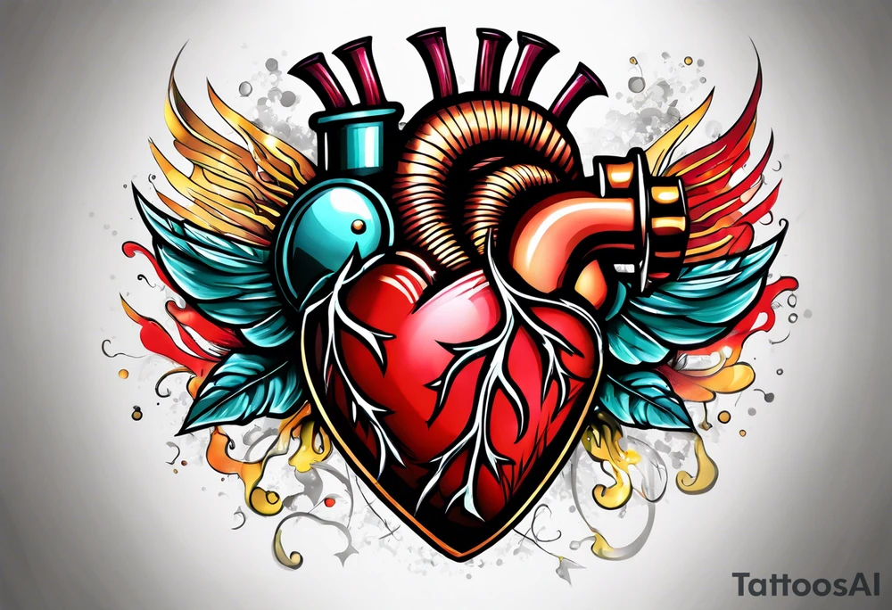 high voltage heart tattoo idea