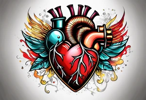 high voltage heart tattoo idea