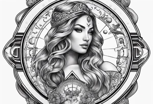 black band around the arm but in the middle of the band has the zodiac Aquarius. tattoo idea
