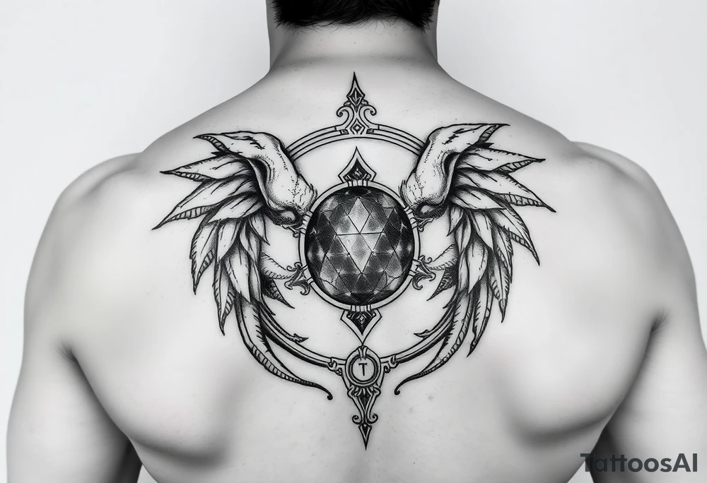 Мощный орел с крыльями из колючей проволоки tattoo idea