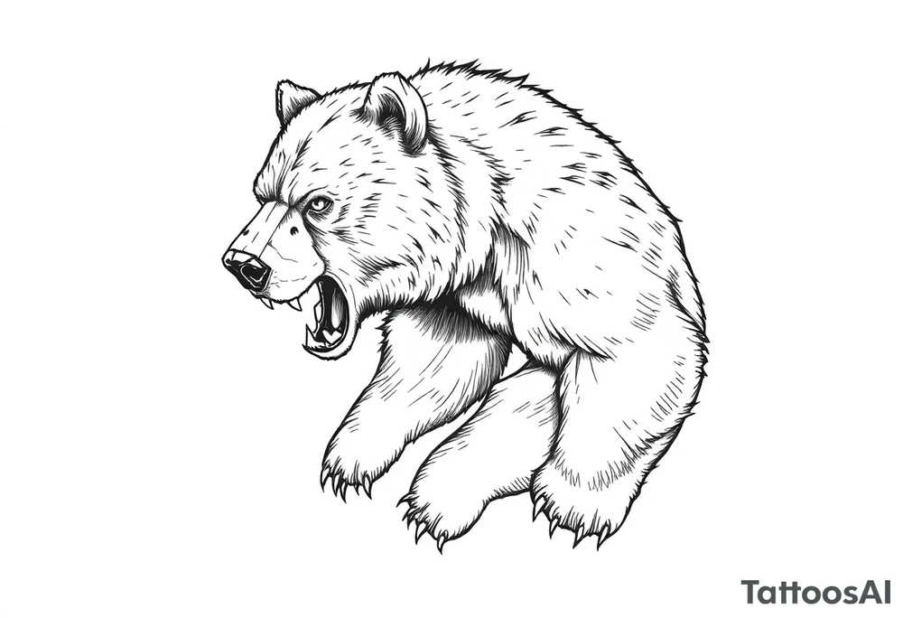 Powerful bear tattoo idea
