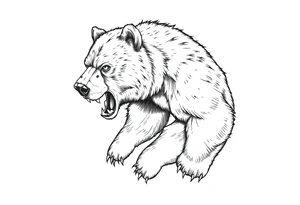 Powerful bear tattoo idea