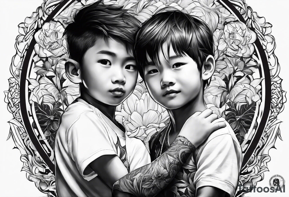 We have 2 boys, one named Parker and the other named Paxtyn. They are both energetic and active. Father is Filipino and mother is Korean. tattoo idea