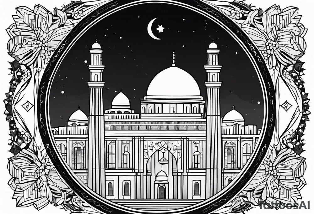 israel city vector circle
 vignette tattoo idea