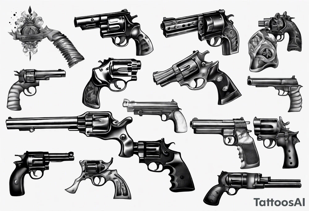 guns
 realistic tattoo idea