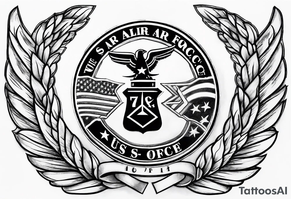 US Air Force Official Symbol with the Civil Engineering Symbol inside it tattoo idea