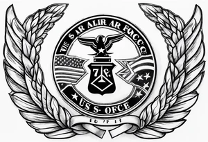 US Air Force Official Symbol with the Civil Engineering Symbol inside it tattoo idea