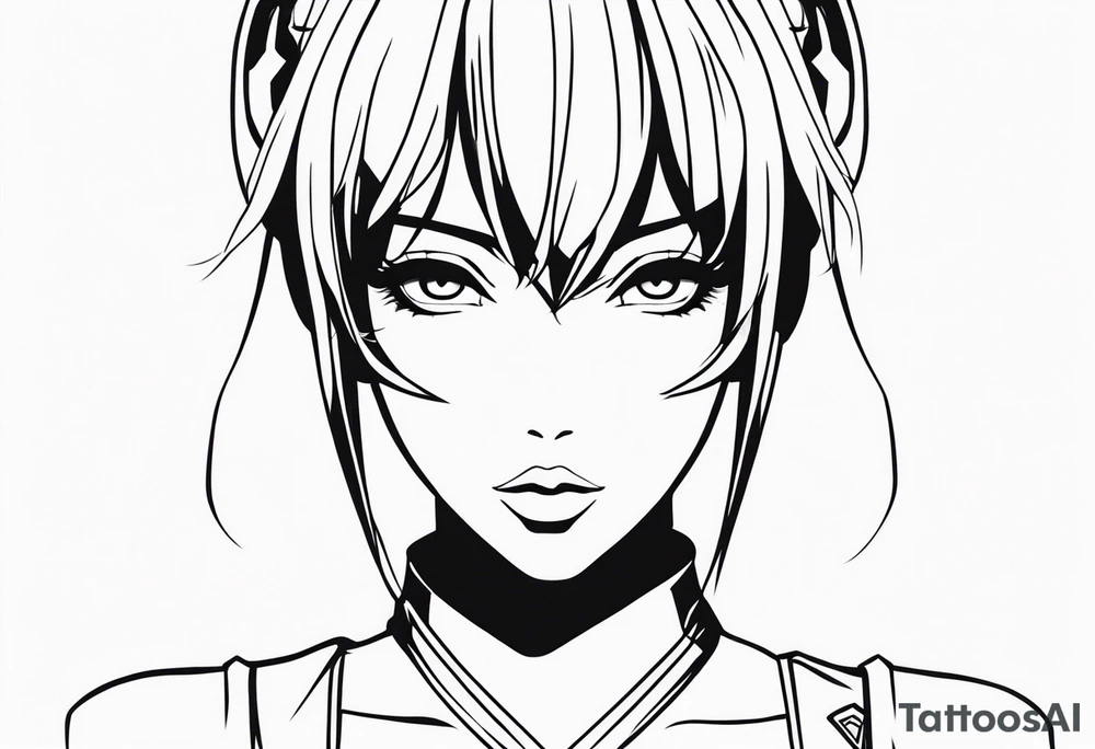 anime girl tattoo idea