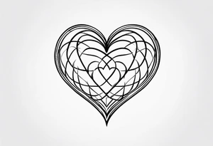 6 connecting hearts tattoo idea
