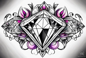 Fancy girly diamonds and gemstones tattoo idea
