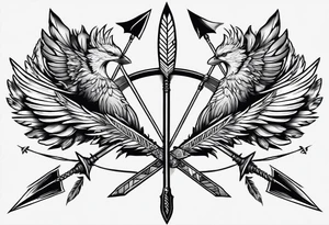 Arrows pointing in opposite direction. One says Arlo and the other says Benny tattoo idea