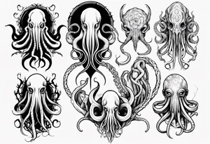 Cthulhu mythe long tattoo 
with lot of tentacle tattoo idea
