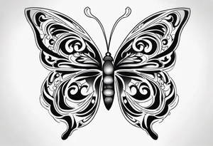 Butterfly with flames tattoo idea